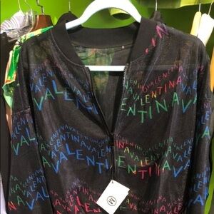 Netted black jacket.